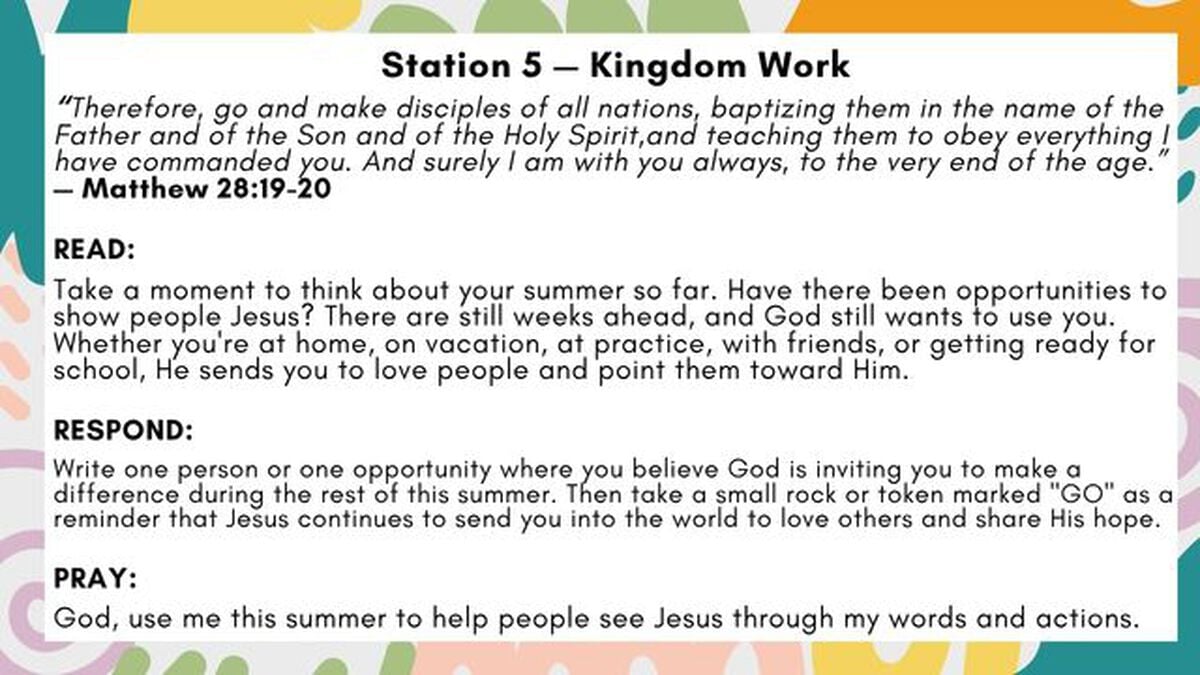 Mid-Summer Check-in: 5 Interactive Prayer Stations image number null
